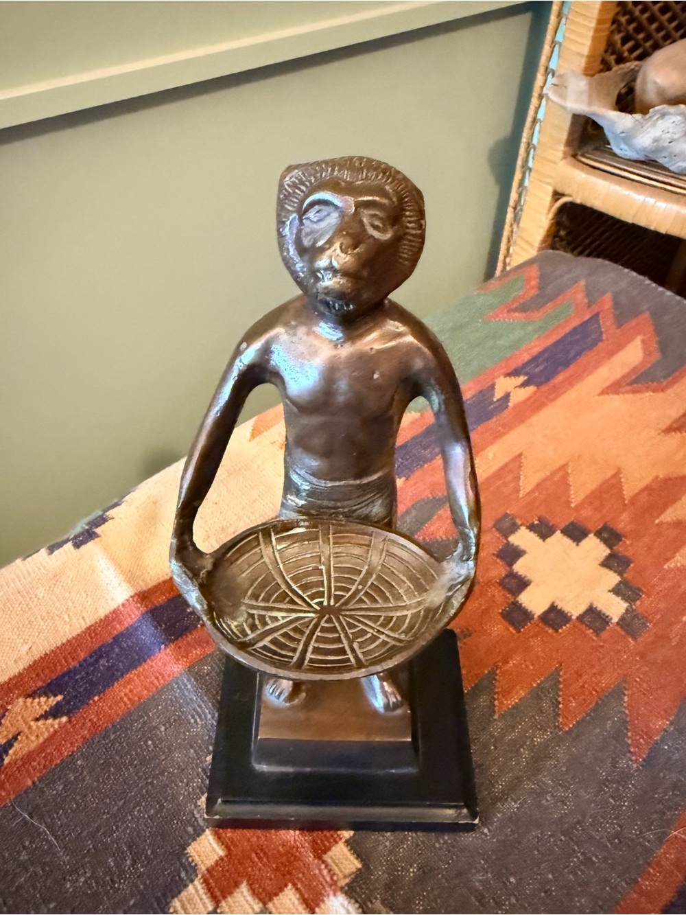 Vintage Cast Bronze Monkey Butler